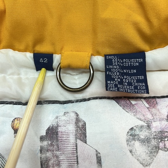 Vintage MIGHTY-MAC jacket w/hood in school bus yellow Sz. 42 unisex T-Bar Zipper - Picture 8 of 16